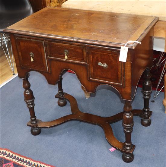 A Queen Anne style walnut lowboy, W.78cm D.45cm H.77cm